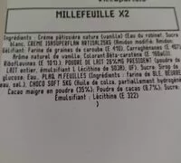 Mängden socker i Millefeuille X2 Leclerc