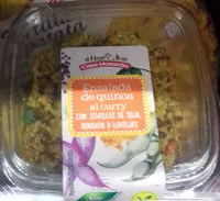 Mängden socker i Ensalada de quinoa al curry con semillas de soja, boniato y lentejas