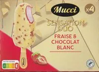 Mängden socker i Sensation duo fraise & chocolat blanc