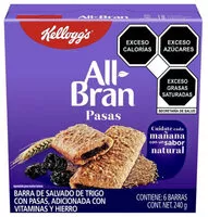 Mängden socker i Barras Kellogg's All Bran con pasas
