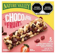 Mängden socker i Barras de granola Nature Valley chocolate & fruit