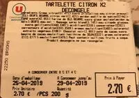 Mängden socker i Tartelette citron