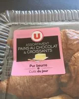 Mängden socker i Assortiment pain au chocolat et croissants