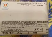 Mängden socker i Tartelettes citron