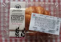 Mängden socker i Assortiment croissants et pains au chocolat pur beurre