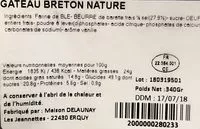 Mängden socker i Gâteau Breton Nature