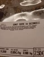 Mängden socker i Donut sucré