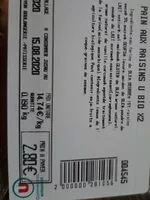 Mängden socker i Pain aux raisins U bio