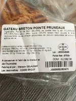 Mängden socker i Gateau breton pointe pruneaux