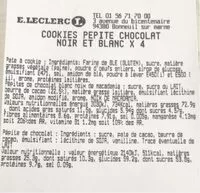 Mängden socker i Cookies pépite chocolat noir et blanc