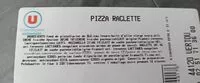 Mängden socker i Pizza raclette