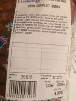 Mängden socker i Pain Complet