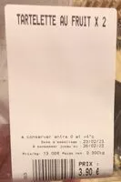 Mängden socker i Tartelette aux fruits X2