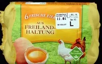 Mängden socker i 6 Frische Eier aus Freilandhaltung Güteklasse A