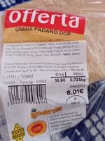 Mängden socker i Grana padano dop