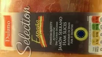 Mängden socker i jamon serrano. ham slices