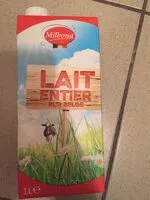 Mängden socker i Lait entier (3,5 % MG)