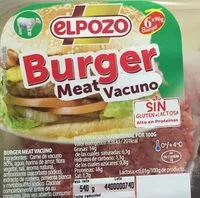 Mängden socker i Burguer Meat Vacuno