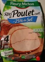 Mängden socker i Rôti Poulet cuit -25% de sel