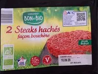 Mängden socker i 2 steaks hachés façon bouchère