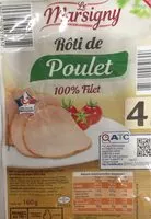 Mängden socker i Roti de poulet 100% filet