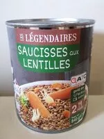 Mängden socker i Saucisses aux lentilles