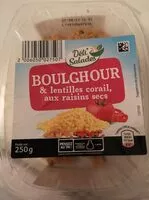 Mängden socker i Boulghour et lentilles corail aux raisins sec