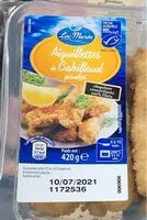 Mängden socker i Aiguillettes de Cabillaud panées