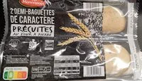 Mängden socker i 2 demi-baguettes de caractère précuites