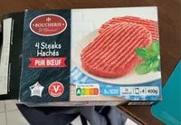 Mängden socker i 4 steaks hachés pur bœuf 5%