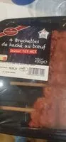 Mängden socker i Brochettes de haché au bœuf saveur tex mex