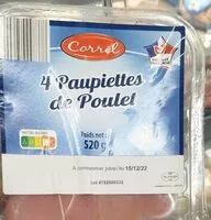 Mängden socker i 4 Paupiettes de poulet