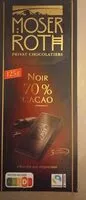 Mängden socker i Noir 70% Cacao