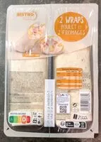Mängden socker i Wraps poulet & 2 fromages