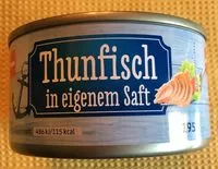 Mängden socker i Thunfischfilet im eigenem Saft