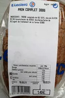 Mängden socker i Pain complet 300G