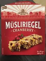 Mängden socker i Muesli Bar Cranberry