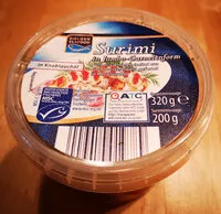 Mängden socker i Surimi in Jumbo-Garnelenform in Knoblauchöl