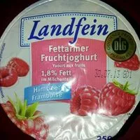 Mängden socker i Landfein Fettarmer Fruchtjoghurt, Himbeer