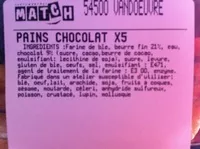 Mängden socker i Pains chocolat (x 5) - Match