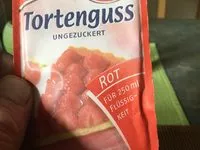 Mängden socker i roter Tortenguss