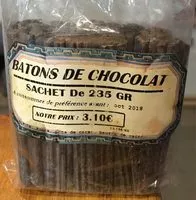 Mängden socker i Batons de chocolat