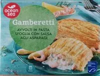 Mängden socker i Gamberetti avvolti in pasta sfoglia con salsa agli asparagi