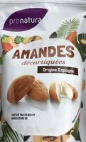 Mängden socker i Amandes décortiquées