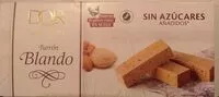 Mängden socker i Turrón blando sin azúcares