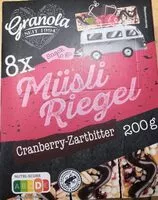 Mängden socker i Müsli Riegel Cranberry Zartbitter