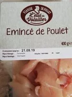 Mängden socker i Emincé de filet de poulet