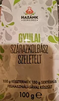 Mängden socker i Gyulai szárazkolbász szeletelt