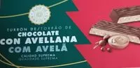 Mängden socker i Turrón de chocolate con avellana