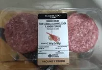 Mängden socker i Burger meat con cebolla caramelizada y jamón curado